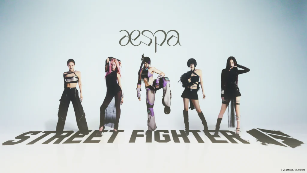 O grupo fenômeno global de K-Pop æspa vai às ruas com uma colaboração com Street Fighter 6 que será lançada em 4 de julho!